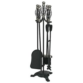 Kandalló tisztitó szett 5 részes 66cm nikkelezett