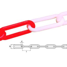 Műanyag lánc 10×65mm piros-fehér  30m